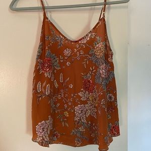 Aritzia silk floral cami
